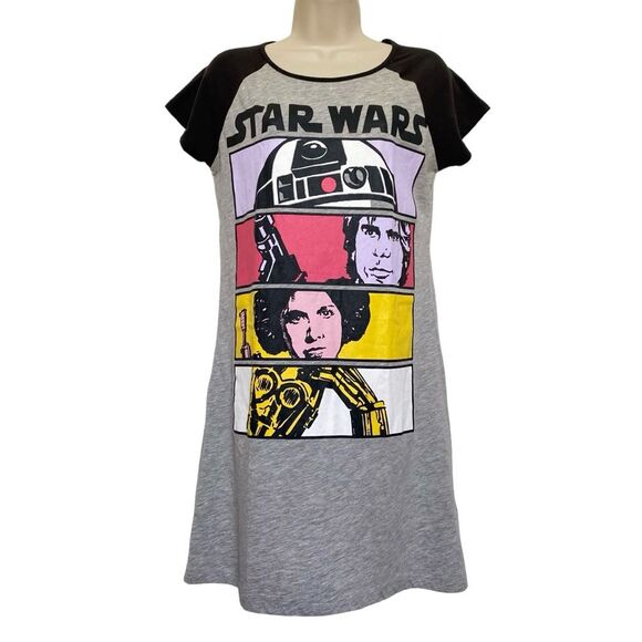 Star Wars Sleep Shirt R2-D2 Han Solo Princess Leia C-3PO Sz M - Picture 1 of 10